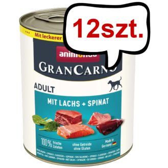 Animonda GranCarno Adult łosoś ze szpinakiem Mokra Karma dla psa op. 800g Pakiet 12szt.