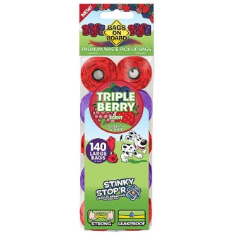 Bags on Board Woreczki na ekskrementy Triple Berry dla psa op. 140szt. (10 rolek)