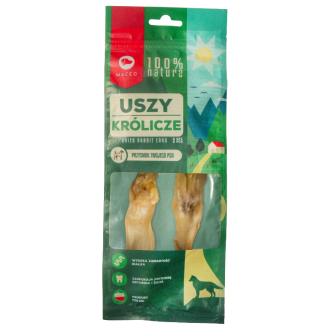 Maced Uszy suszone królicze naturalne dla psa op. 2szt