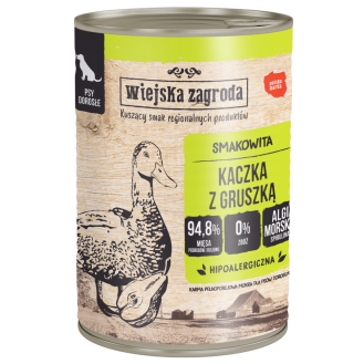 Wiejska Zagroda Kaczka z gruszką Mokra Karma dla psa op. 400g