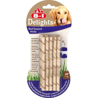 8in1 Gryzak Delights Beef Twisted Sticks dla psa