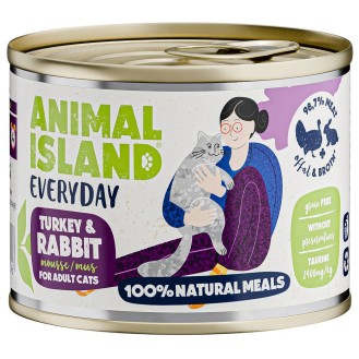 Animal Island Everyday Turkey&Rabbit Mokra Karma dla kota op. 200g