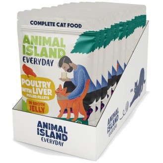 Animal Island Everyday Poultry with Liver in Broth Jelly Mokra Karma dla kota op. 12x85g