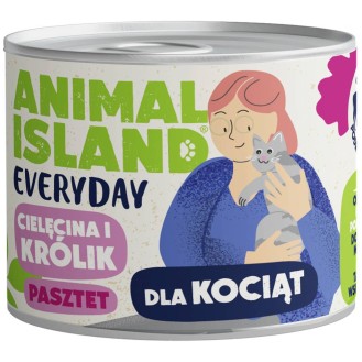 Animal Island Everyday Kitten Cielęcina i królik Mokra Karma dla kociąt op. 185g
