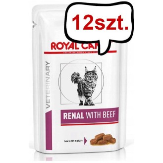 Royal Canin Vet Renal with Beef Mokra Karma dla kota op. 85g Pakiet 12szt.