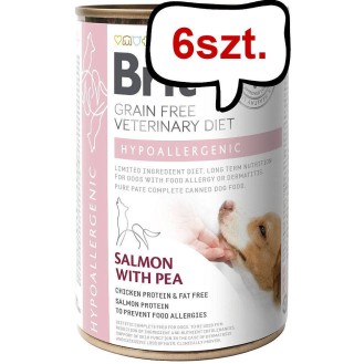 Brit Veterinary Diet Hypoallergenic Salmon&Pea Mokra Karma dla psa op. 400g Pakiet 6szt.