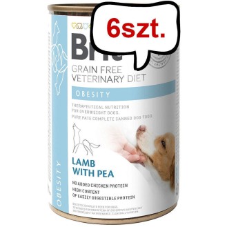Brit Veterinary Diet Obesity Lamb&Pea Mokra Karma dla psa op. 400g Pakiet 6szt.