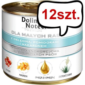 Dolina Noteci Premium Adult Small Cielęcina z pomidorami i makaronem Mokra Karma dla psa op. 185g Pakiet 12szt.