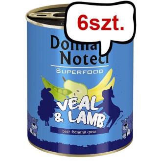 Dolina Noteci Superfood Cielęcina z jagnięciną Mokra karma dla psa op. 800g Pakiet 6szt.