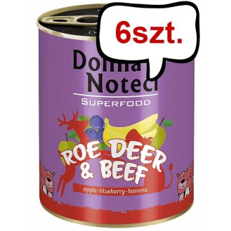 Dolina Noteci Superfood Sarna z wołowiną Mokra karma dla psa op. 800g Pakiet 6szt.