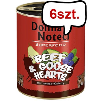 Dolina Noteci Superfood Wołowina z sercami gęsi Mokra karma dla psa op. 800g Pakiet 6szt.