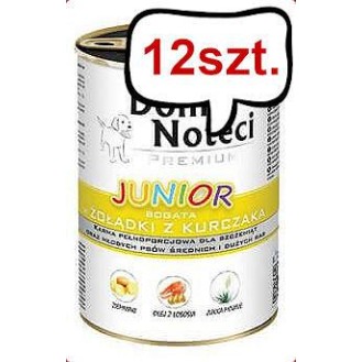 Dolina Noteci Premium Junior Żołądki Kurczak Mokra Karma dla szczeniaka op. 400g Pakiet 12szt.