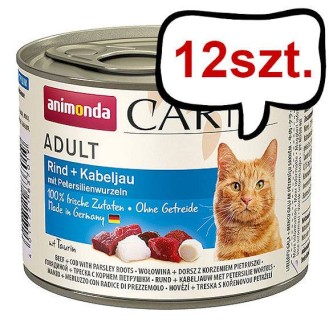 Animonda Carny Adult Wołowina i Dorsz z pietruszką Mokra Karma dla kota op. 200g Pakiet 12szt.