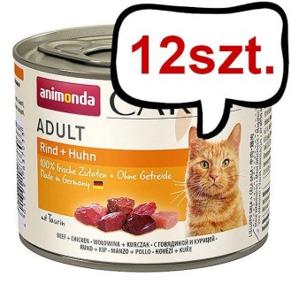 Animonda Carny Adult Wołowina i Kurczak Mokra Karma dla kota op. 200g Pakiet 12szt.