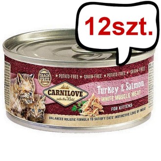 Carnilove Kitten Salmon&Turkey Mokra Karma dla kociąt op. 100g Pakiet 12szt.