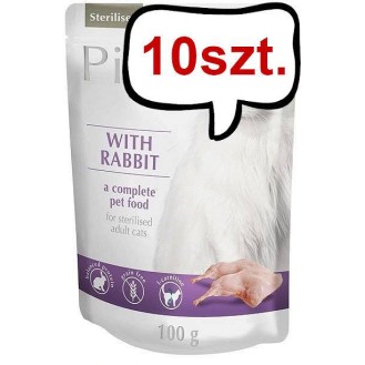Piper Animals Sterilised Królik Mokra Karma dla kota op. 100g Pakiet 10szt.
