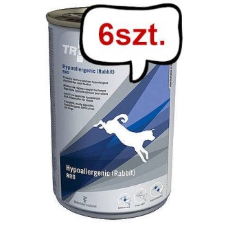 Trovet Hypoallergenic Rabbit RRD Mokra Karma dla psa op. 400g Pakiet 6szt.