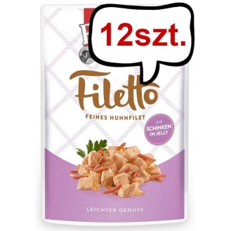 Rinti Filetto Kurczak z szynką w galaretce Mokra Karma dla psa op. 100g Pakiet 12szt.