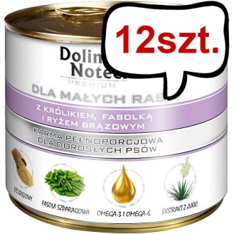 Dolina Noteci Premium Adult Small Królik z fasolką i ryżem brązowym Mokra Karma dla psa op. 185g Pakiet 12szt.