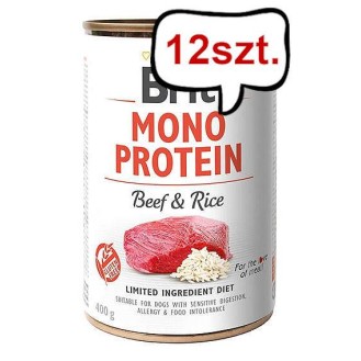 Brit Mono Protein Adult Beef&Rice Mokra Karma dla psa op. 400g Pakiet 12szt.
