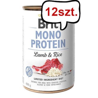 Brit Mono Protein Adult Lamb&Rice Mokra Karma dla psa op. 400g Pakiet 12szt.