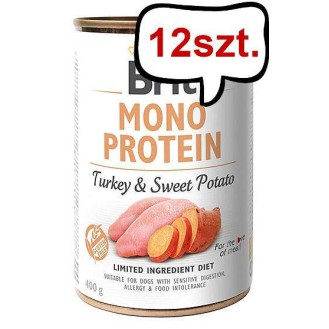 Brit Mono Protein Adult Turkey&Sweet Potato Mokra Karma dla psa op. 400g Pakiet 12szt.