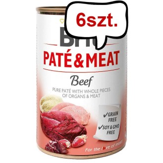 Brit Pate&Meat Adult Beef Mokra Karma dla psa op. 800g Pakiet 6szt.