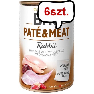 Brit Pate&Meat Adult Rabbit Mokra Karma dla psa op. 800g Pakiet 6szt.