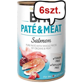 Brit Pate&Meat Adult Salmon Mokra Karma dla psa op. 800g Pakiet 6szt.
