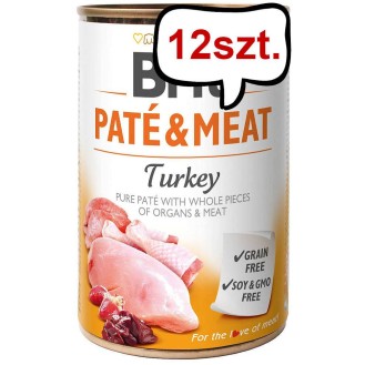Brit Pate&Meat Adult Turkey Mokra Karma dla psa op. 400g Pakiet 12szt.