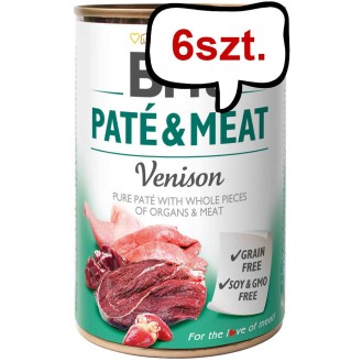 Brit Pate&Meat Adult Venison Mokra Karma dla psa op. 800g Pakiet 6szt.