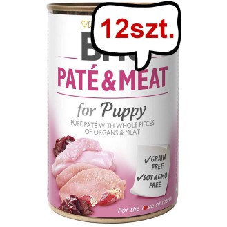 Brit Pate&Meat Puppy Chicken&Turkey Mokra Karma dla psa op. 400g Pakiet 12szt.