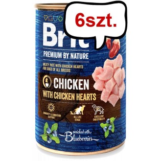 Brit Premium by Nature Chicken with Chicken Hearts Mokra Karma dla psa op. 400g Pakiet 6szt.