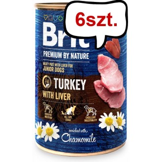 Brit Premium by Nature Turkey with Liver Mokra Karma dla szczeniaka op. 400g Pakiet 6szt.