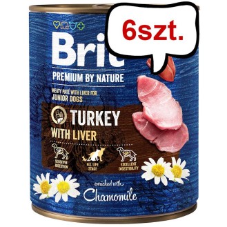 Brit Premium by Nature Turkey with Liver Mokra Karma dla szczeniaka op. 800g Pakiet 6szt.