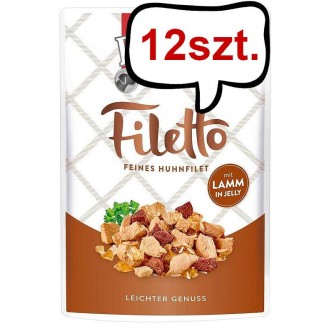 Rinti Filetto Kurczak z jagnięciną w galaretce Mokra Karma dla psa op. 100g Pakiet 12szt.