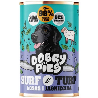 Dobry Pies Surf&Turf Adult Łosoś i Jagnięcina Mokra karma dla psa op. 400g