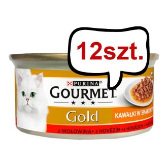 Gourmet Gold Adult Sauce Delight Wołowina Mokra Karma dla kota op. 85g Pakiet 12szt.