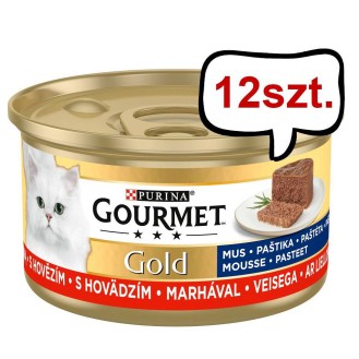 Gourmet Gold Adult Mus z wołowiną Mokra Karma dla kota op. 85g Pakiet 12szt.