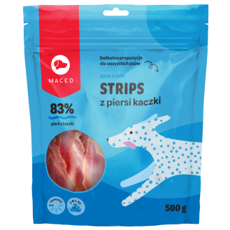 Maced Przysmak Strips z piersi kaczki dla psa op. 500g
