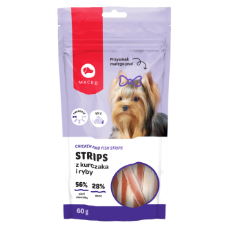 Maced Przysmak Strips z kurczaka i ryby dla psa op. 60g
