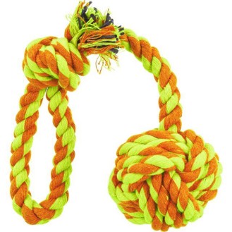 Trixie Sznur bawełniany z piłką dla psa dł. 22cm kolor zielono-pomarańczowy nr kat. 3268