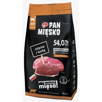 Pan Mięsko Cielęcina z kaczką Sucha Karma dla kota op. 1.6kg