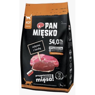 Pan Mięsko Cielęcina z kaczką Sucha Karma dla kota op. 5kg