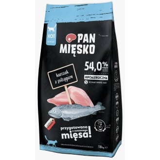 Pan Mięsko Kurczak z pstrągiem Sucha Karma dla kota op. 1.6kg