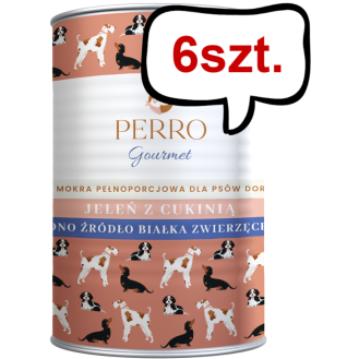 Perro Gourmet Adult Jeleń z cukinią Mokra Karma dla psa op. 400g Pakiet 6szt.