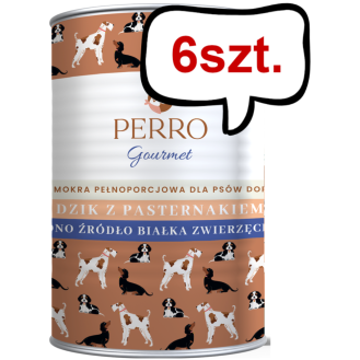 Perro Gourmet Adult Dzik z pasternakiem Mokra Karma dla psa op. 400g Pakiet 6szt.