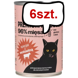 Comfy Appetit Premium Mousse z Wołowiną Mokra karma dla kota 400g Pakiet 6szt.