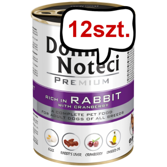 Dolina Noteci Premium Adult Królik z Żurawiną Mokra Karma dla psa op. 400g Pakiet 12szt.