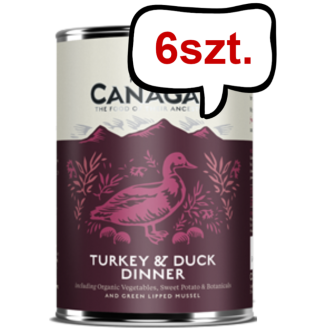 Canagan Turkey&Duck Dinner Mokra Karma dla psa op. 400g Pakiet 6szt.